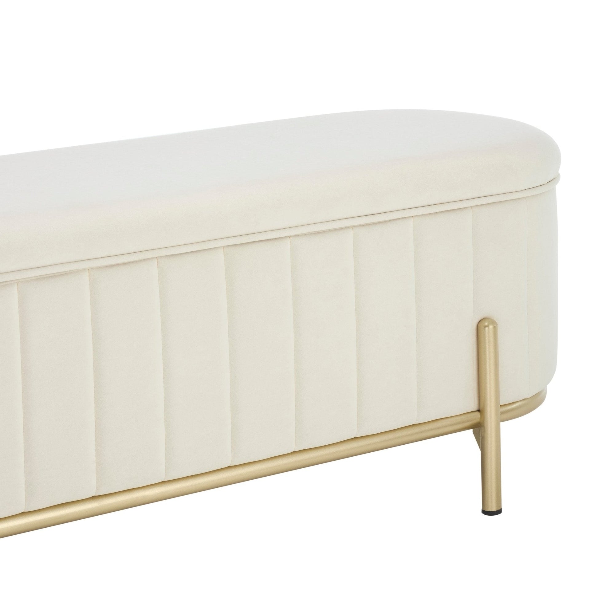 Altrincham Panelled Storage Ottoman - Ecru - DUSK