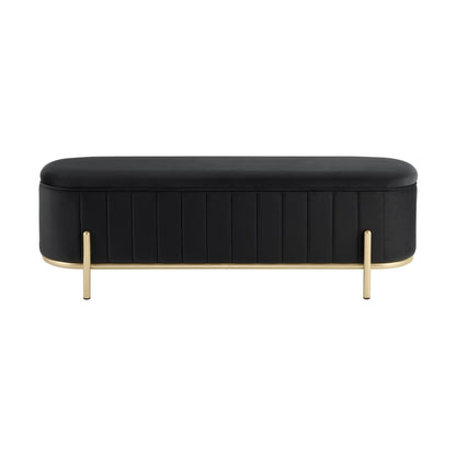 Altrincham Panelled Storage Ottoman - Ink - DUSK