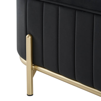 Altrincham Panelled Storage Ottoman - Ink - DUSK