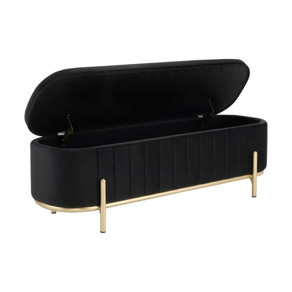 Altrincham Panelled Storage Ottoman - Ink - DUSK