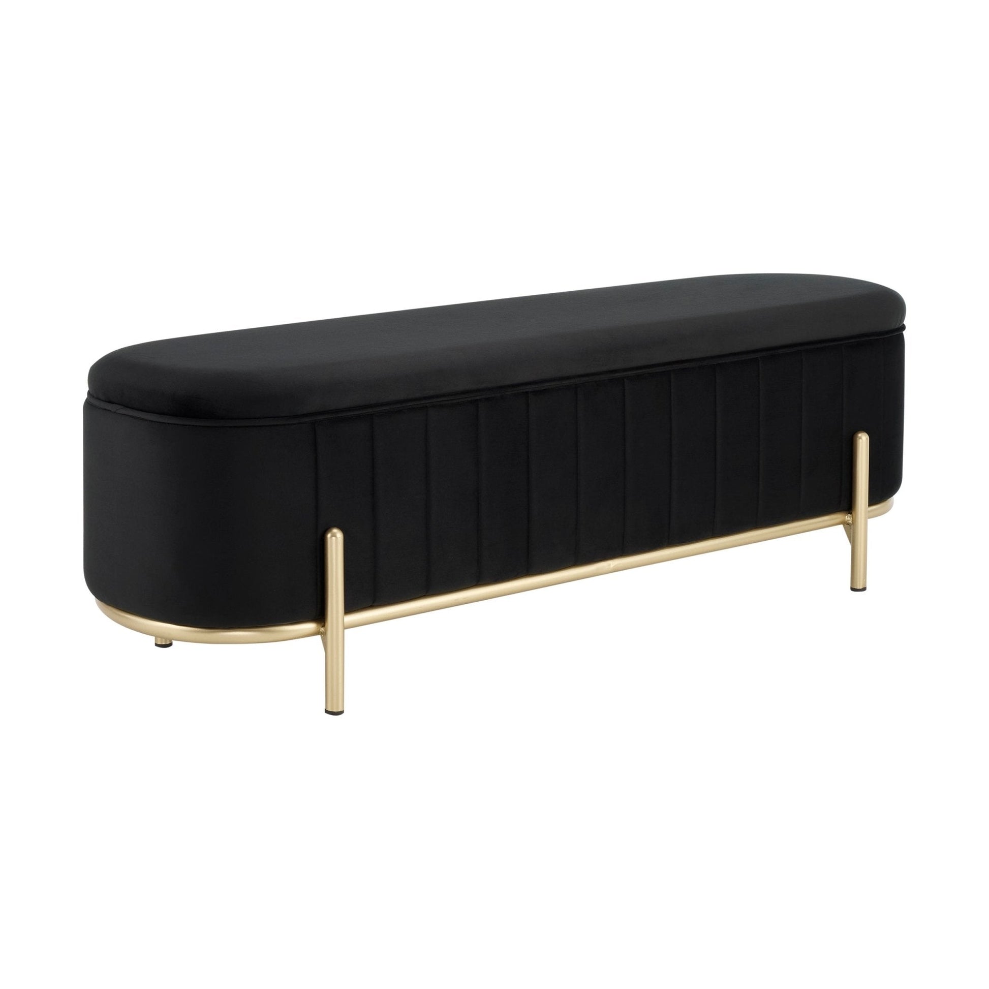 Altrincham Panelled Storage Ottoman - Ink - DUSK