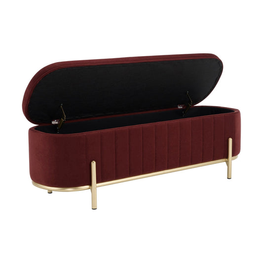 Altrincham Panelled Storage Ottoman - Rust - DUSK