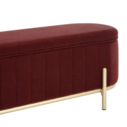 Altrincham Panelled Storage Ottoman - Rust - DUSK