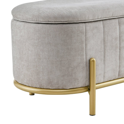 Altrincham Storage Ottoman - Chenille Light Grey - DUSK