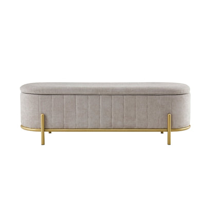 Altrincham Storage Ottoman - Chenille Light Grey - DUSK