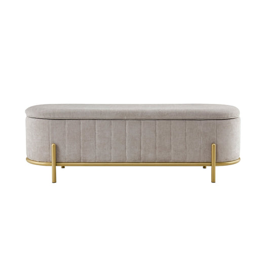 Altrincham Storage Ottoman - Chenille Light Grey - DUSK
