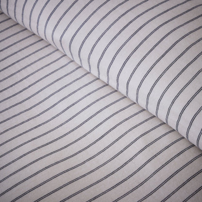 Amalfi Pinstripe Duvet Cover Set - White/Navy - DUSK