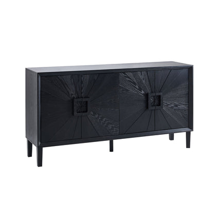 Amaya Ash 4 Door Sideboard - Black - DUSK
