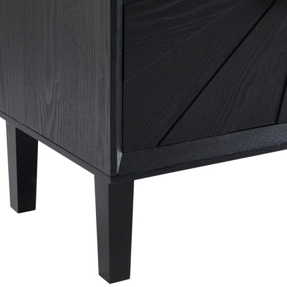 Amaya Ash 4 Door Sideboard - Black - DUSK