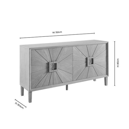 Amaya Ash 4 Door Sideboard - Black - DUSK