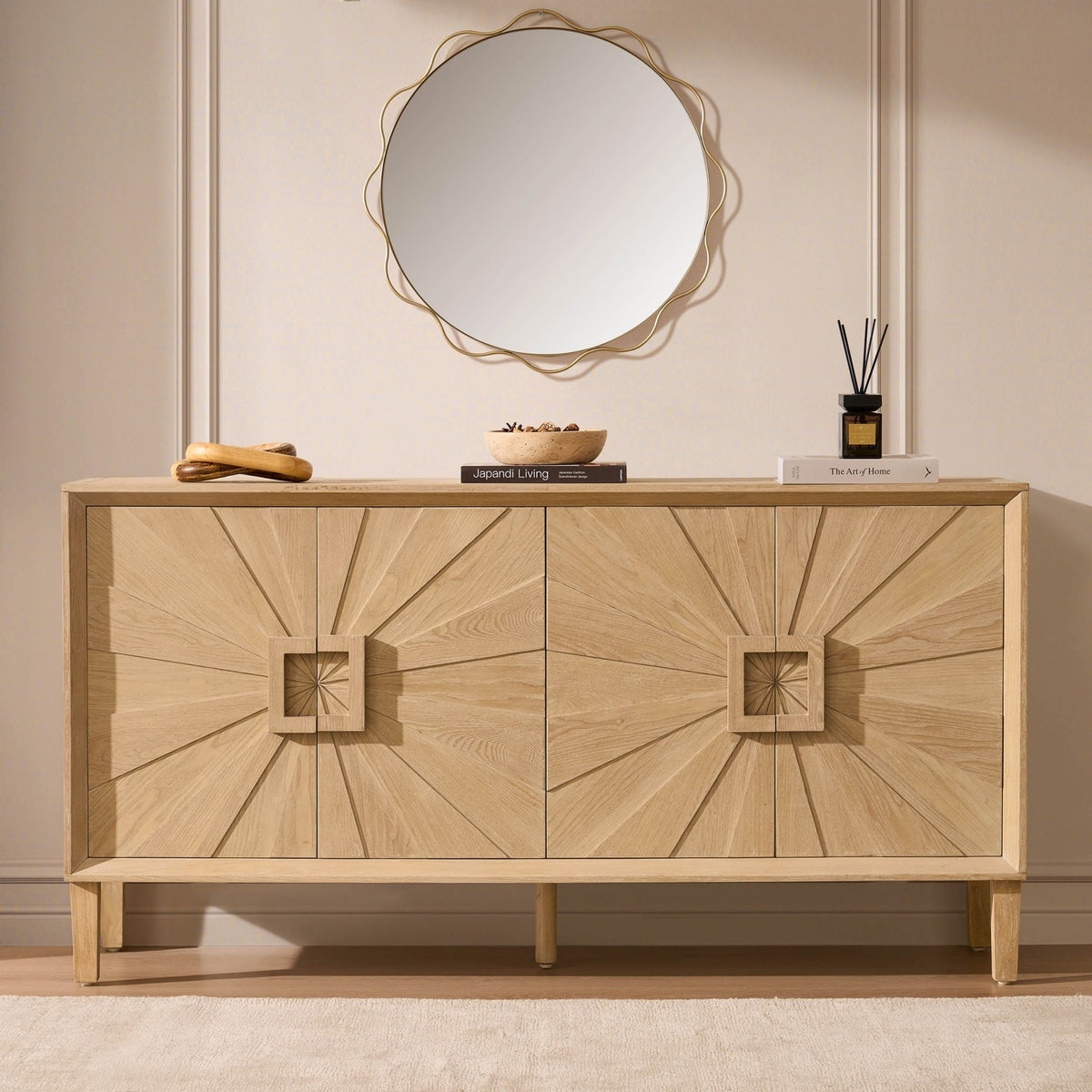 Amaya Ash 4 Door Sideboard - Light Wood - DUSK