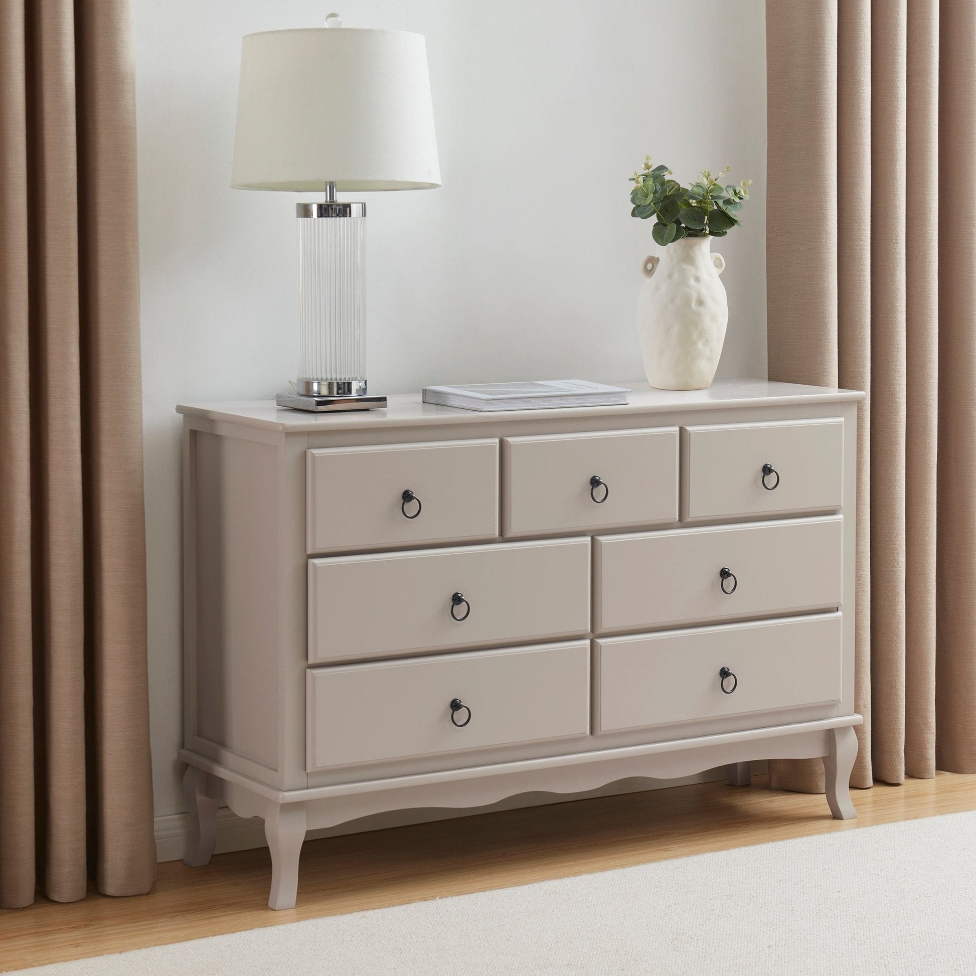 Amelie 7 Drawer Chest - Taupe - DUSK