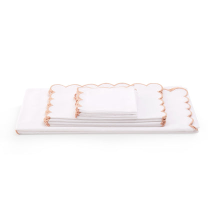 Amor Scallop Edge Napkins - Set of 4 - Pink Sand - DUSK