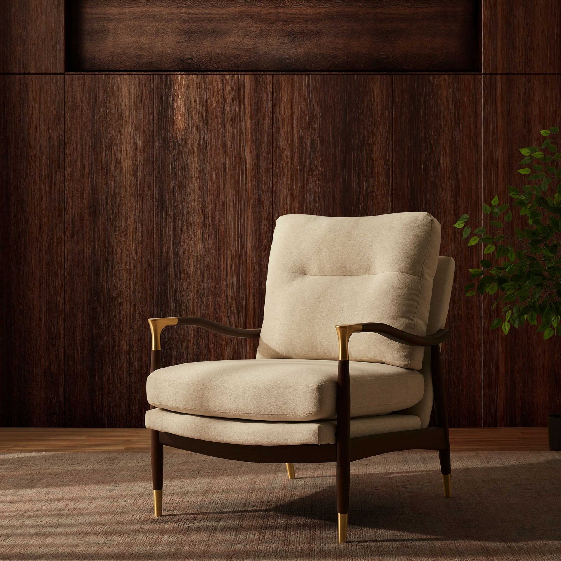 Ana Accent Chair - Cream linen