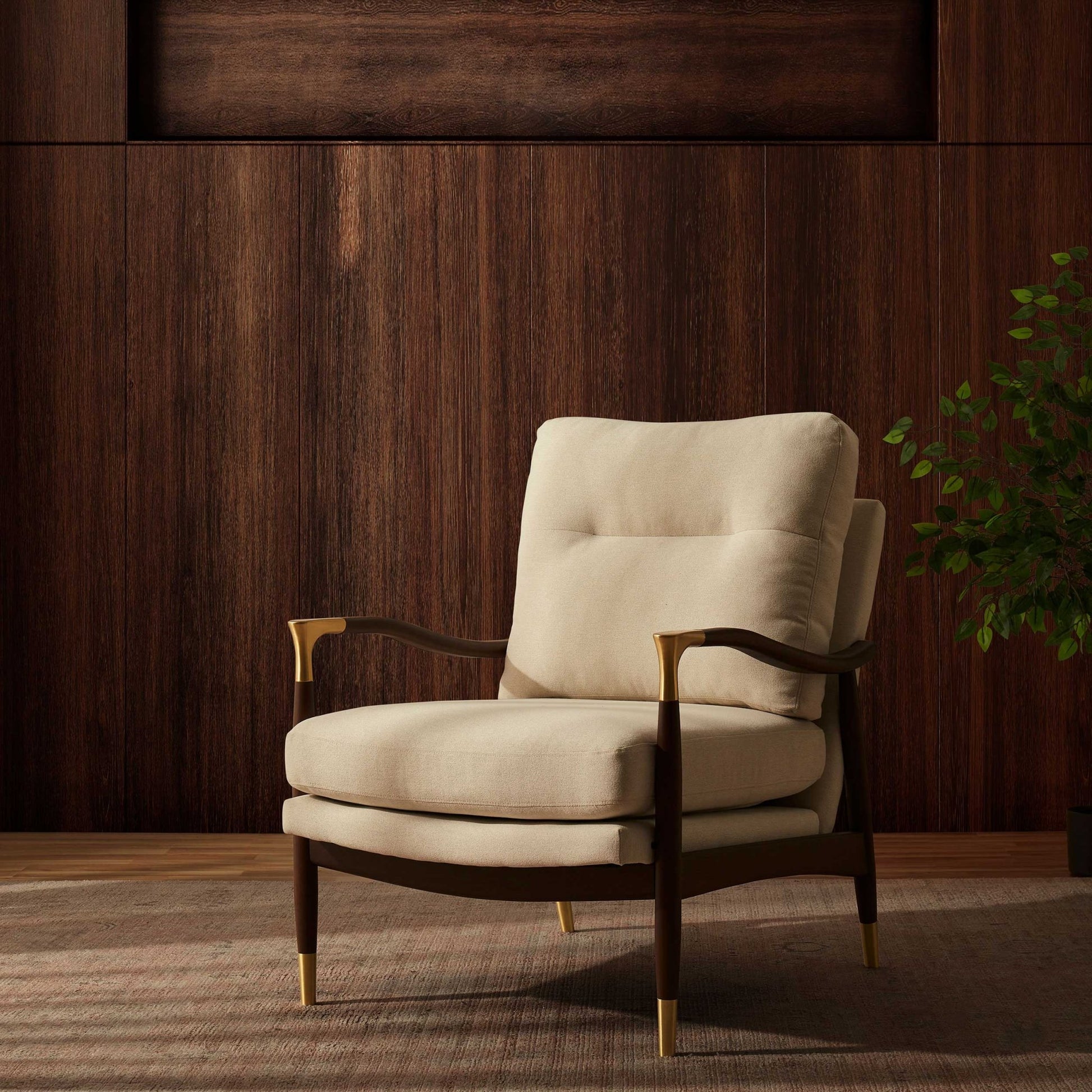 Ana Accent Chair - Cream linen - DUSK