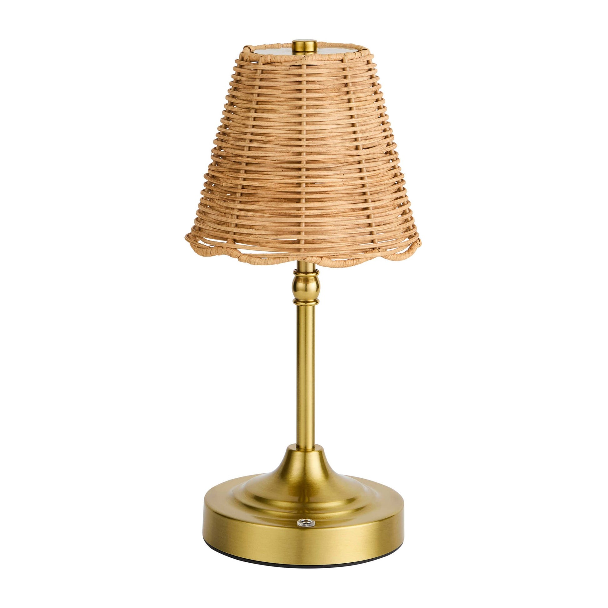 Anika Rechargeable Rattan Table Lamp - Gold - DUSK