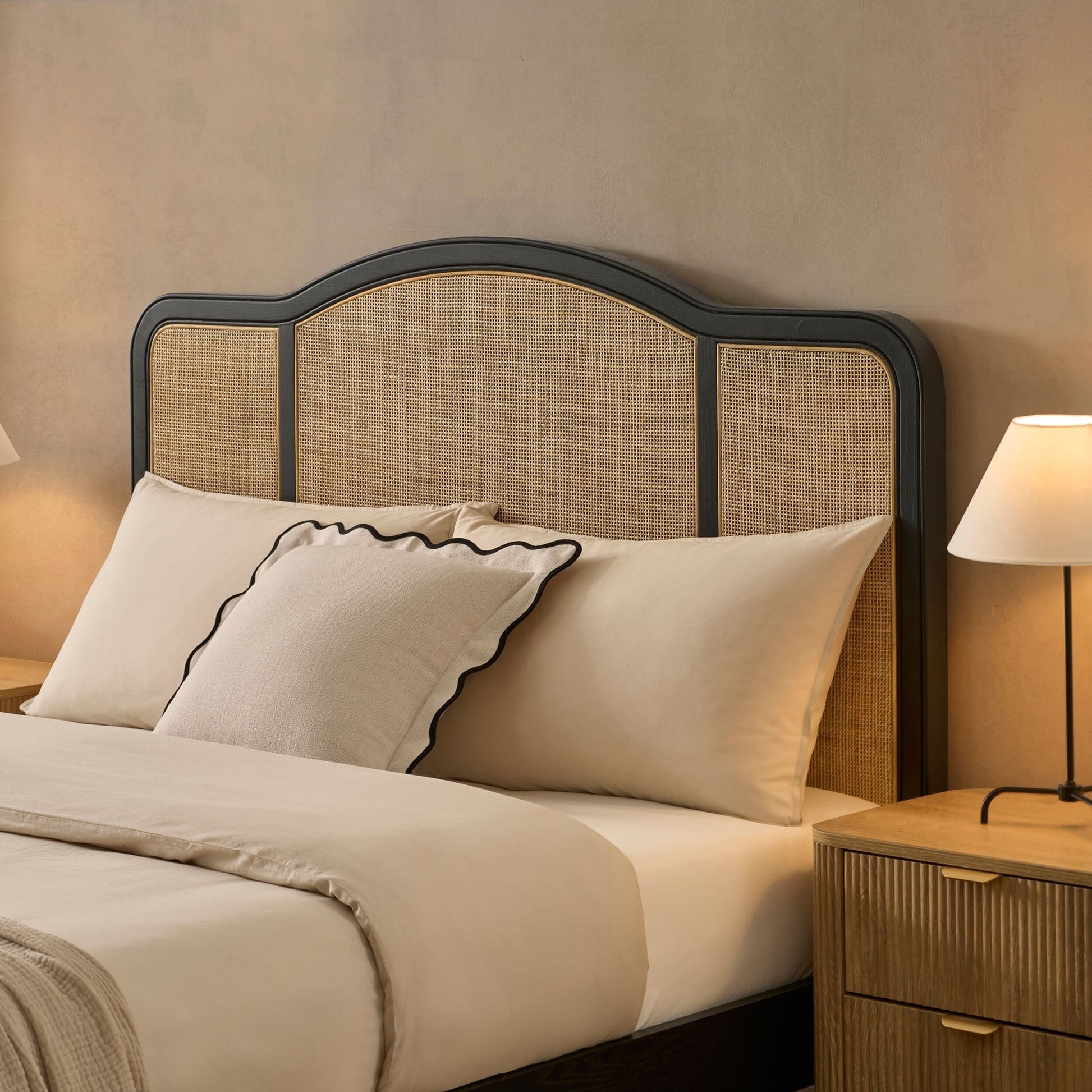 Annecy Rattan Bed Frame - Black - DUSK