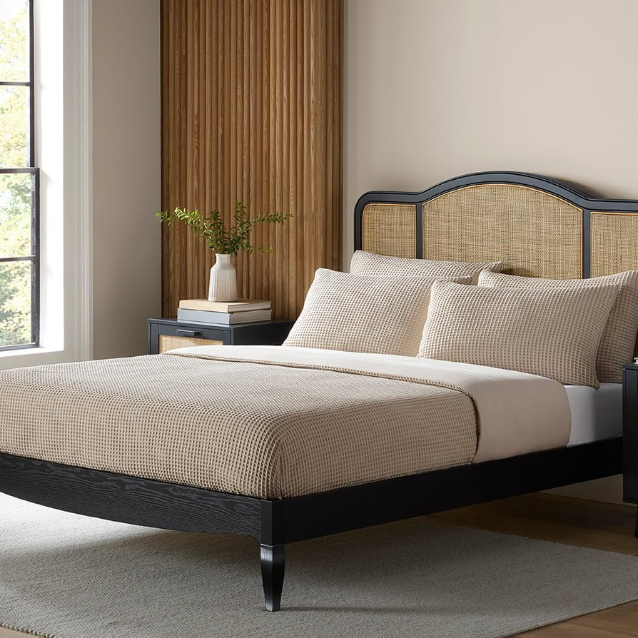 Annecy Rattan Bed Frame - Black – DUSK