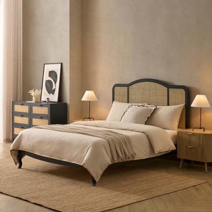 Annecy Rattan Bed Frame - Black - DUSK