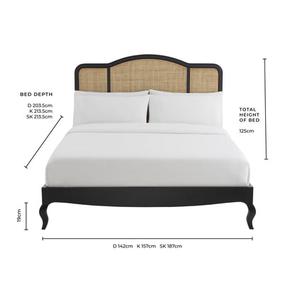 Annecy Rattan Bed Frame - Cream - DUSK