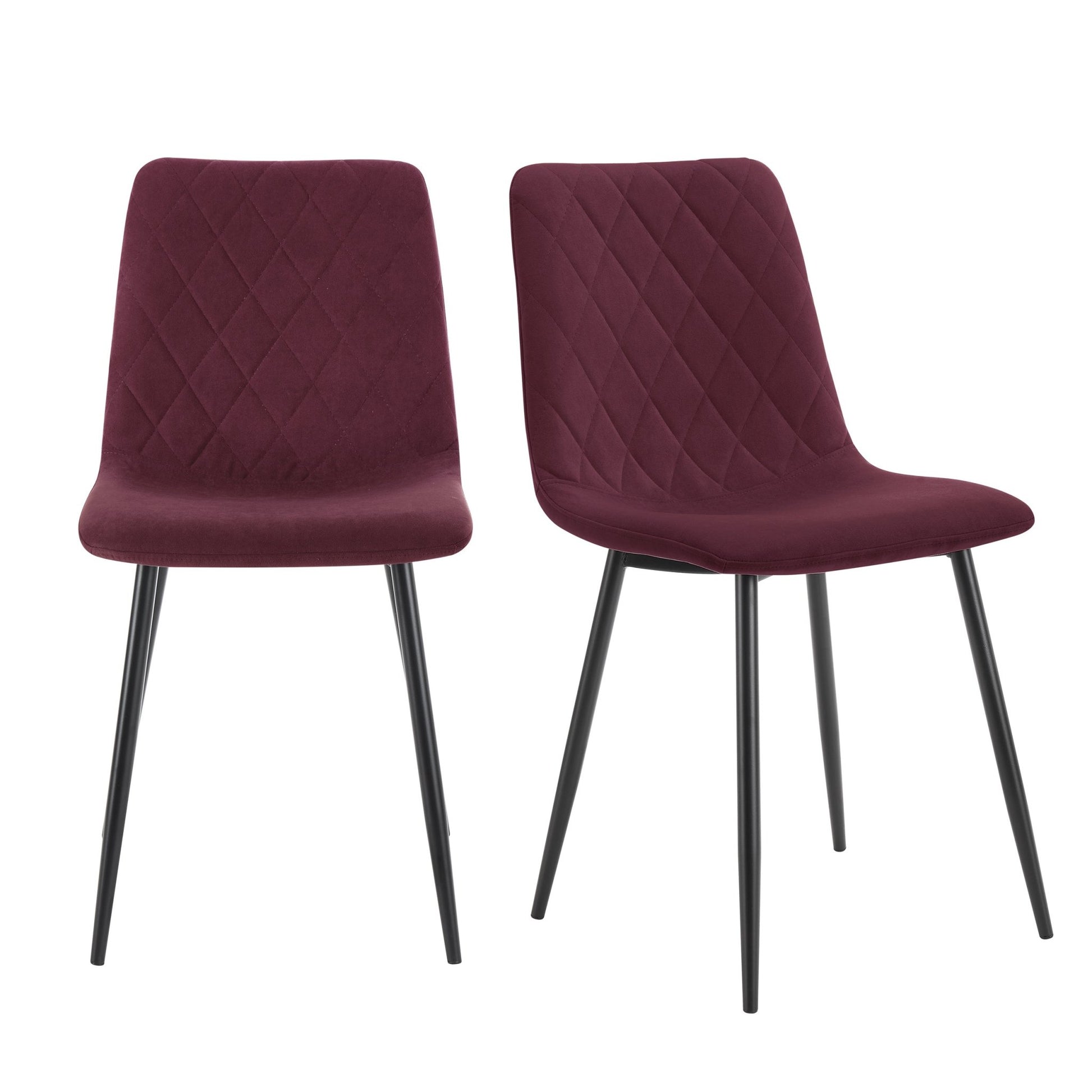 Annie Set Of 2 Dining Chairs - Velvet - Berry - DUSK