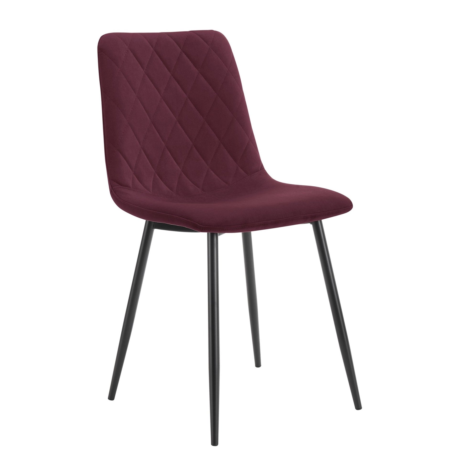 Annie Set Of 2 Dining Chairs - Velvet - Berry - DUSK