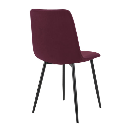 Annie Set Of 2 Dining Chairs - Velvet - Berry - DUSK