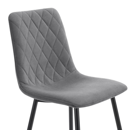 Annie Set Of 2 Dining Chairs - Velvet - Grey - DUSK