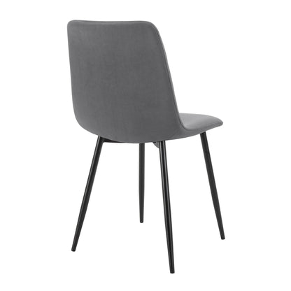 Annie Set Of 2 Dining Chairs - Velvet - Grey - DUSK