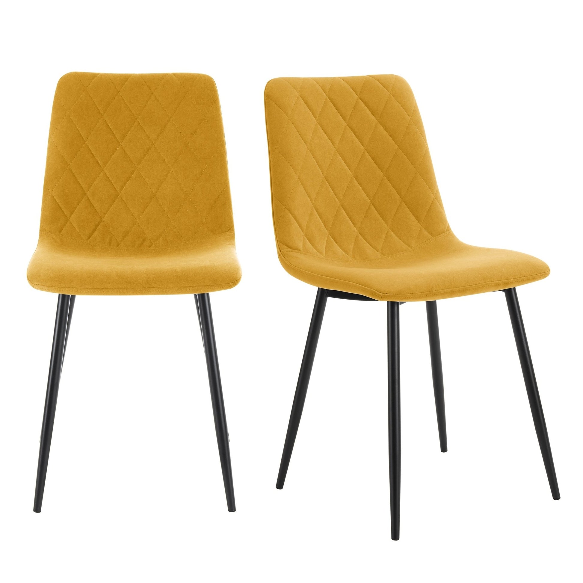 Annie Set Of 2 Dining Chairs - Velvet - Mustard - DUSK