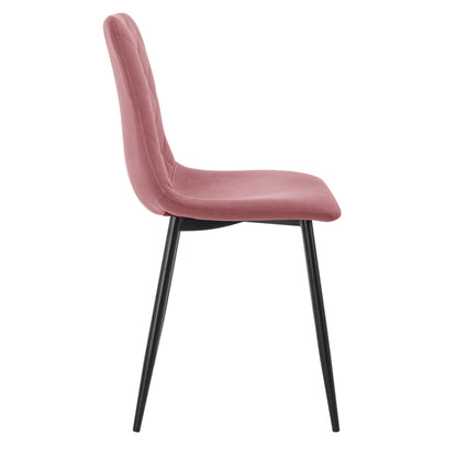 Annie Set Of 2 Dining Chairs - Velvet - Pink - DUSK