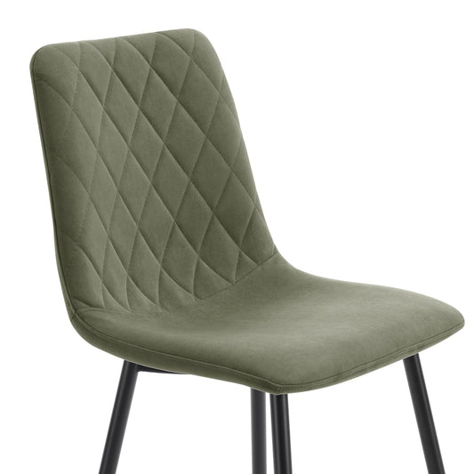 Annie Set Of 2 Dining Chairs - Velvet - Sage Green - DUSK