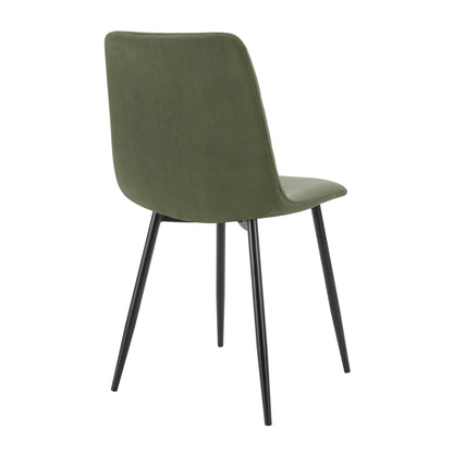 Annie Set Of 2 Dining Chairs - Velvet - Sage Green - DUSK