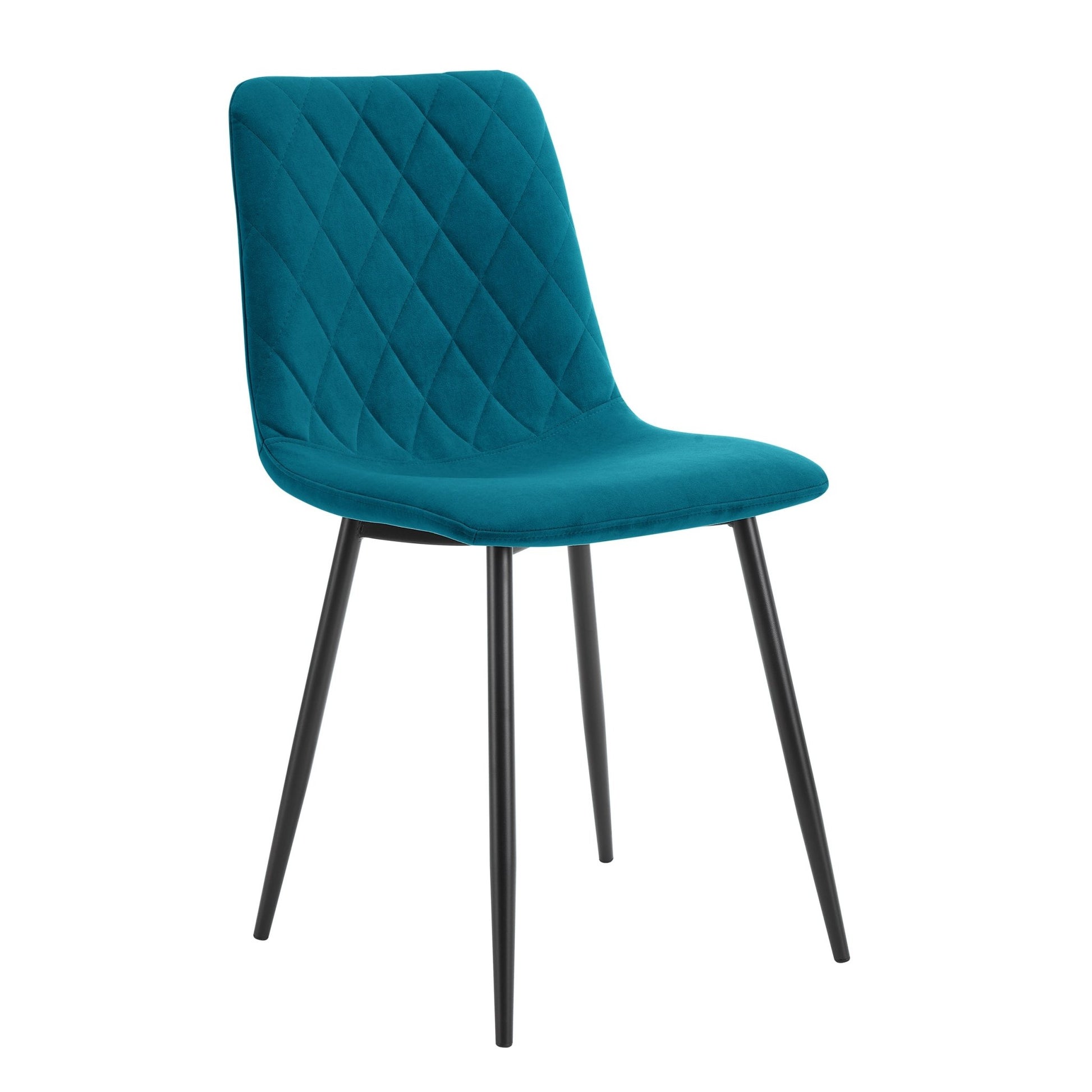 Annie Set Of 2 Dining Chairs - Velvet - Teal Blue - DUSK