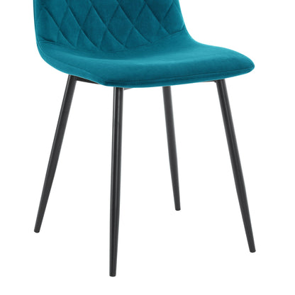 Annie Set Of 2 Dining Chairs - Velvet - Teal Blue - DUSK