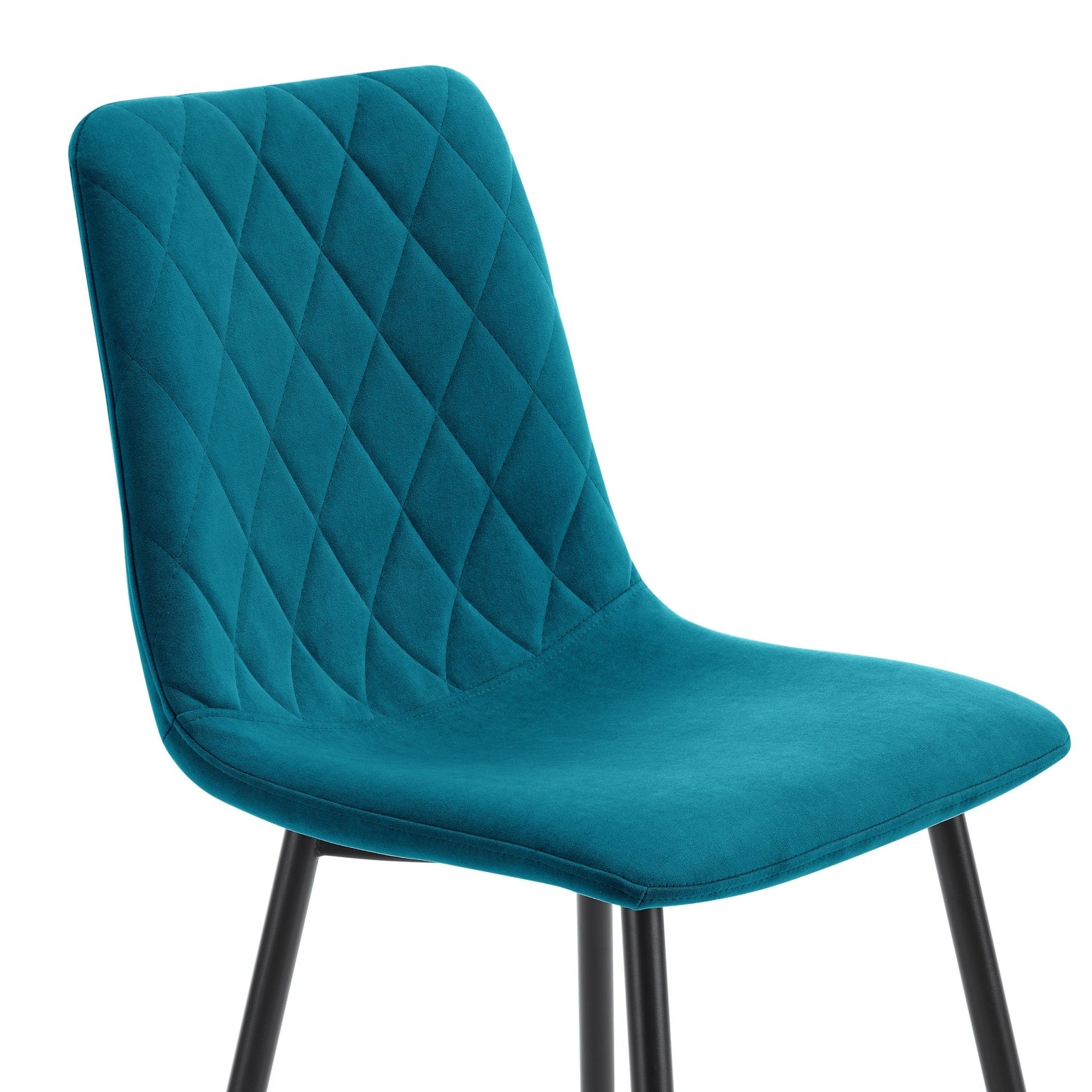 Annie Set Of 2 Dining Chairs - Velvet - Teal Blue - DUSK