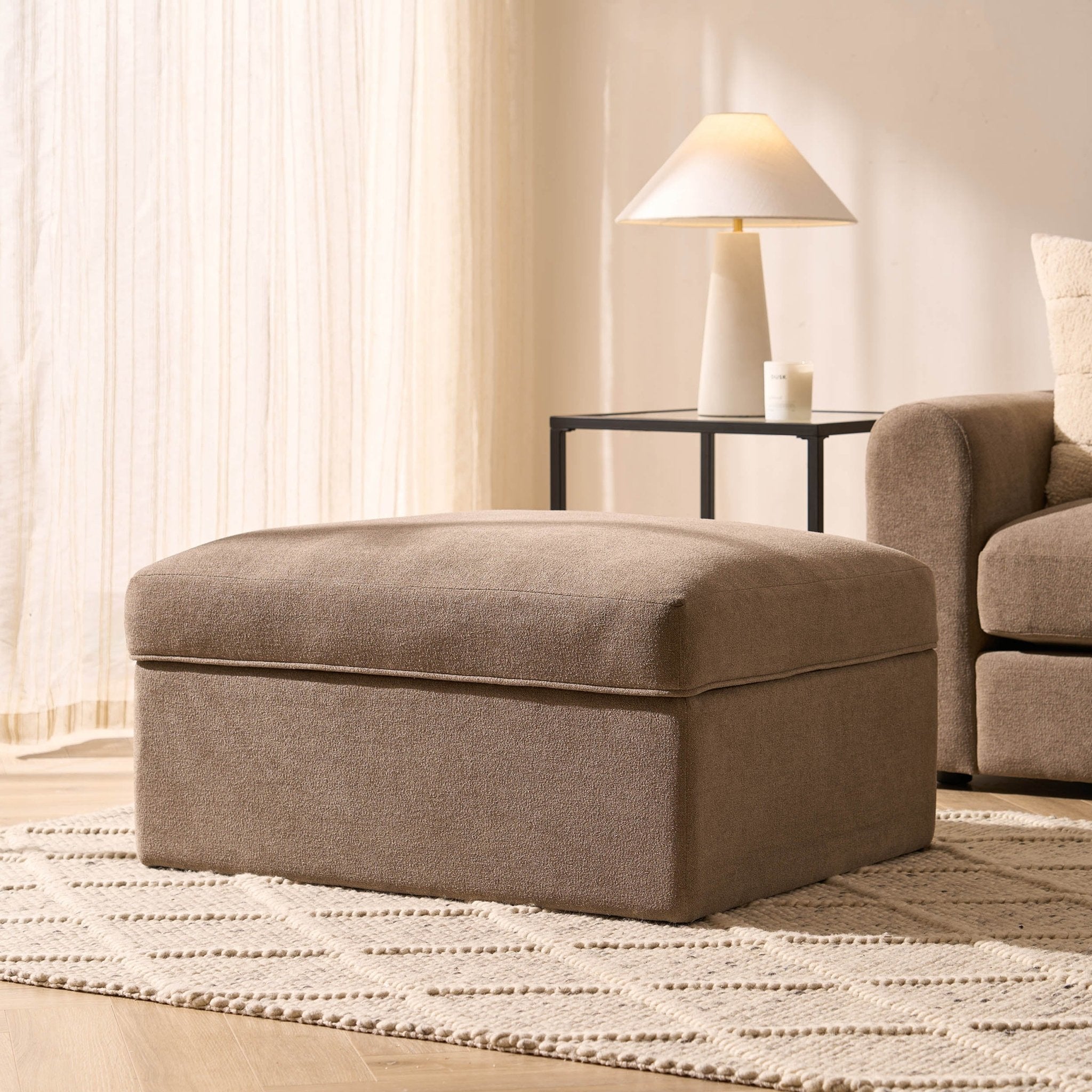 Antalya Storage Ottoman Pouffe - Chenille Mushroom - DUSK