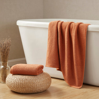 Antigua Fine Ribbed Towel Collection - Burnt Orange - DUSK