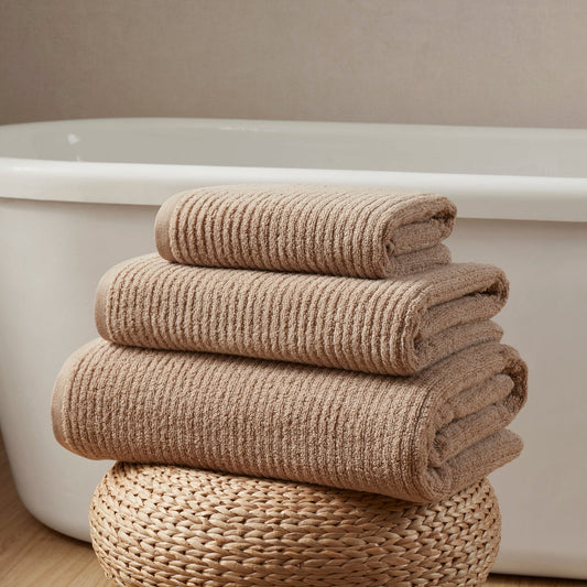 Antigua Fine Ribbed Towel Collection - Natural - DUSK