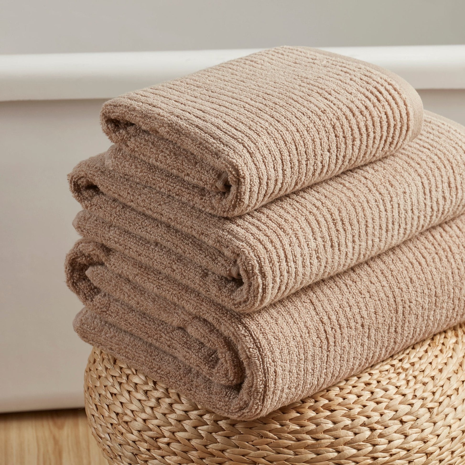 Antigua Fine Ribbed Towel Collection - Natural - DUSK