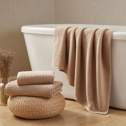 Antigua Fine Ribbed Towel Collection - Natural - DUSK