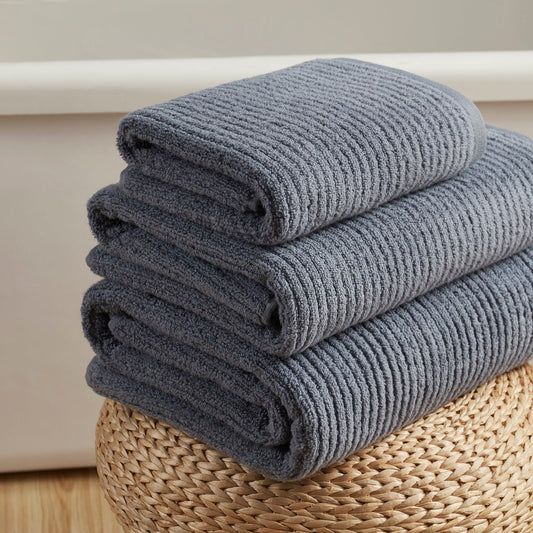 Antigua Fine Ribbed Towel Collection - Smokey Blue - DUSK