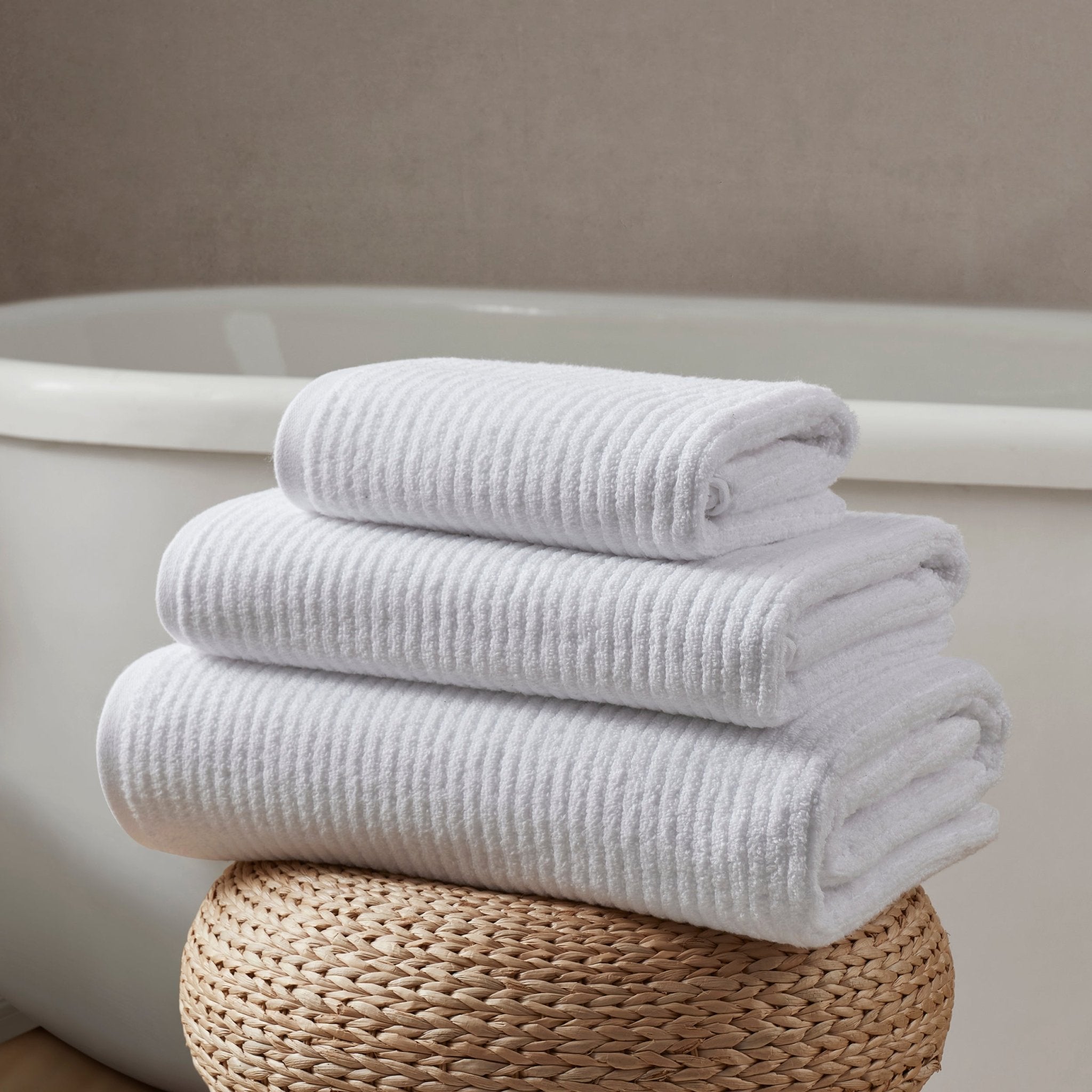 Antigua Soft Fine Ribbed Towel Collection - White – DUSK