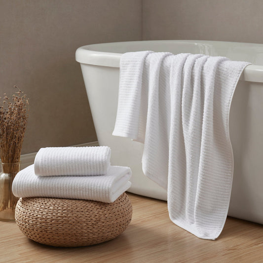 Antigua Fine Ribbed Towel Collection - White - DUSK