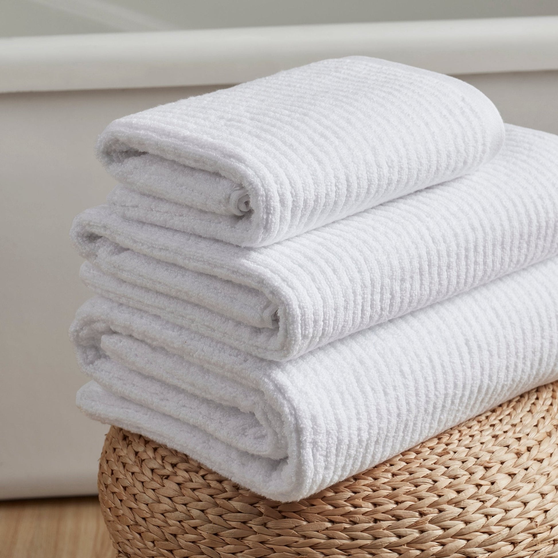 Antigua Fine Ribbed Towel Collection - White - DUSK