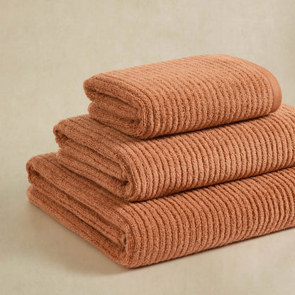 Antigua Soft Fine Ribbed Towel Collection - Burnt Orange - DUSK