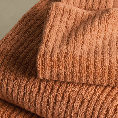 Antigua Soft Fine Ribbed Towel Collection - Burnt Orange - DUSK