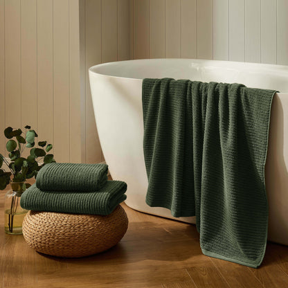 Antigua Soft Fine Ribbed Towel Collection - Fern - DUSK