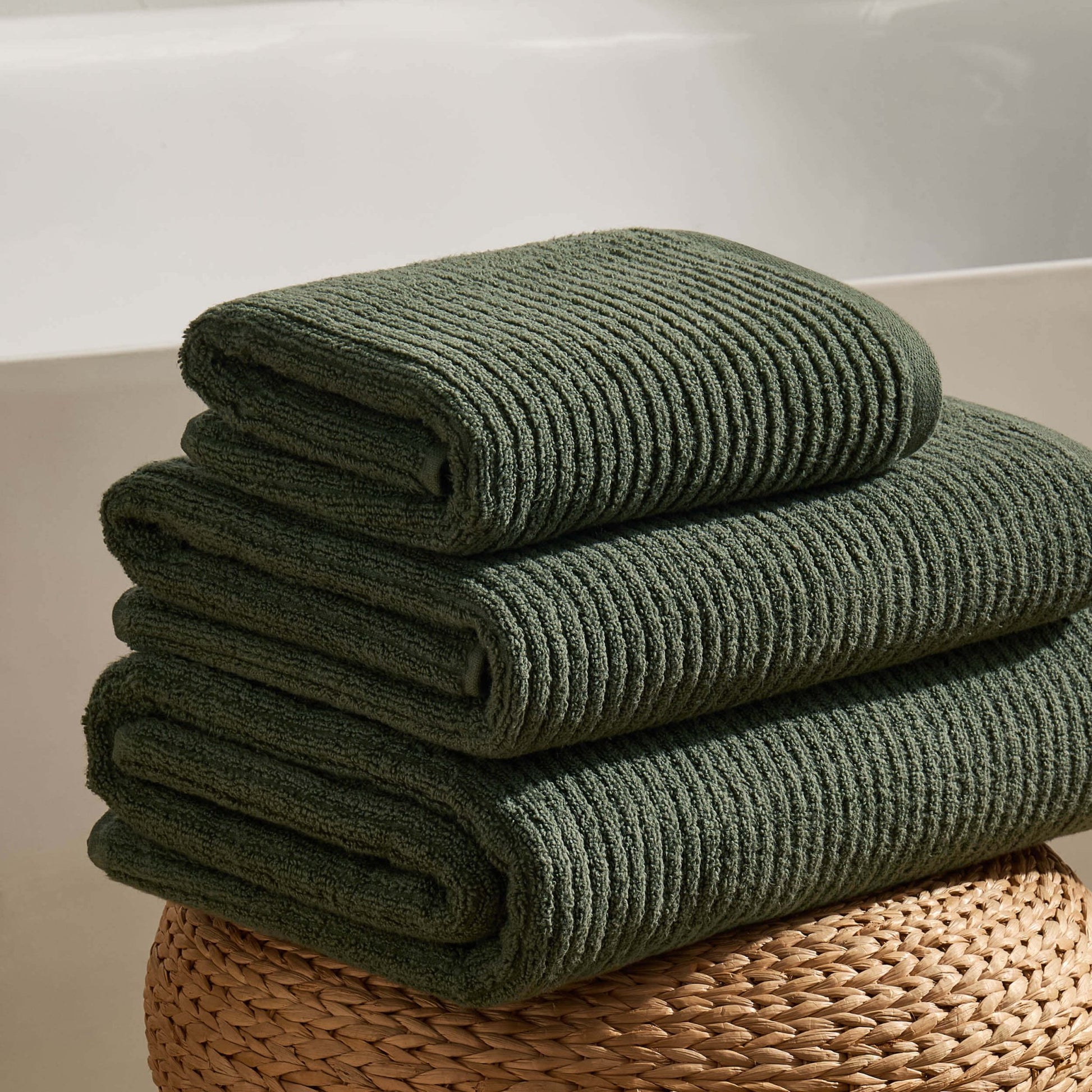 Antigua Soft Fine Ribbed Towel Collection - Fern - DUSK