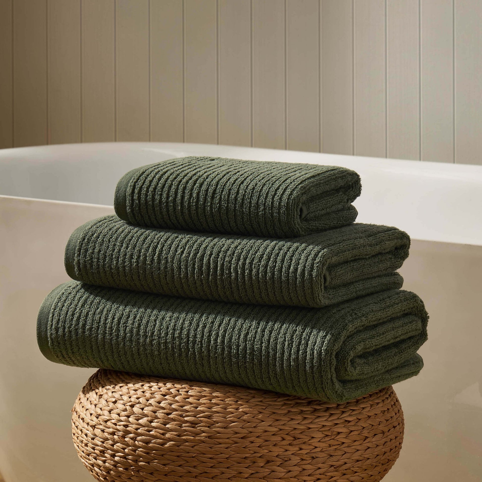 Antigua Soft Fine Ribbed Towel Collection - Fern - DUSK